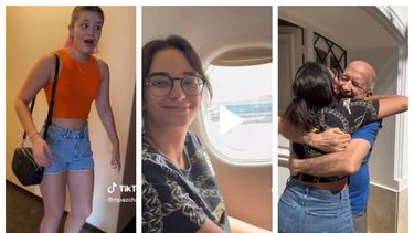 El emotivo video de una joven que volvió a San Juan tras un año en Estados Unidos