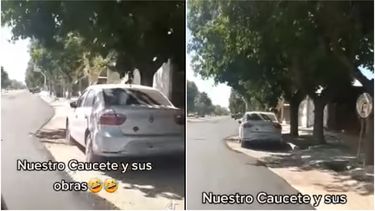 El curioso motivo por el cual pavimentaron mal una calle de Caucete