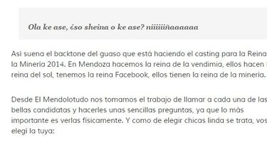 Mirá cómo los mendocinos se burlan de las candidatas a Reina de la Minería