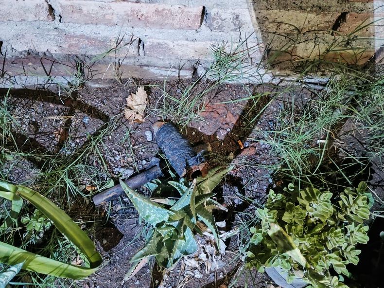 La tumbera fue hallada tirada en el fondo de la casa. La tumbera fue hallada tirada en el fondo de la casa.