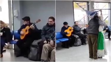Video: un icónico artista sanjuanino alegró a pacientes dializados con clásicos del folclore