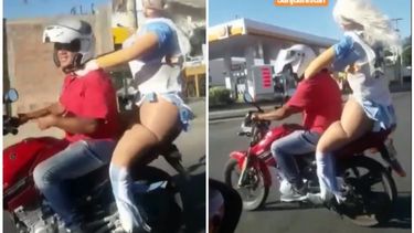 Video: sacó a pasear a su muñeca racinguista por las calles de Rawson