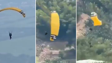 El dramático momento en el que una mujer murió al caer desde un paracaídas