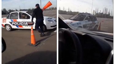 Así practican los conductores de la Policía de San Juan: reversa con obstáculos y simulacro de disturbios