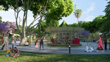 Las obras de mejoras que el Ministerio de Infraestructura desarrollará en el Parque de Mayo incluyen la creación de tres islas de juegos y en una de ellas se incorporará la tradicional calesita.