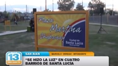 Santa Lucía: cuatro barrios con nuevo alumbrado