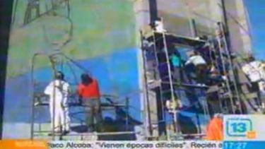 Para homenajear a Néstor Kirchner pintaron un mural