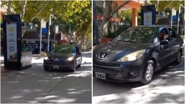 Video: el insólito momento de un auto circulando por la Peatonal de San Juan