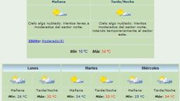 Anuncian máxima de 34 grados y viento Norte