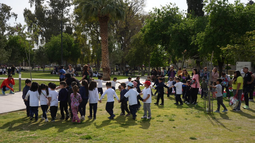 Los chicos de los jardines sanjuaninos coparon el Parque de Mayo para celebrar.