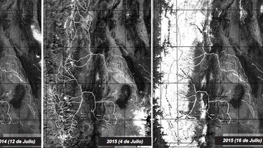 Impresionante: mirá la cordillera antes y después de la nevada