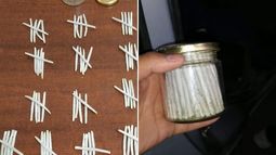 Dos jóvenes detenidos por llevar casi 70 cigarros de marihuana en un frasco