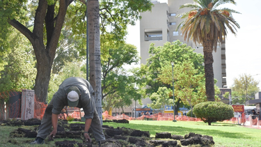 La Plaza España está siendo renovada por completo.