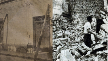 La imagen de una vivienda a punto de caer en la Ciudad que publicó un diario local para advertir sobre los peligros de derrumbe y las consecuencias del terremoto, un día después.