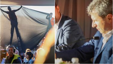 Cuidando al Gobernador: un obrero que protegió a Uñac con una bandera