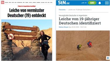 Medios alemanes reflejaron la muerte de Julia Horn en la Quebrada de Zonda