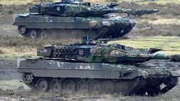 Tanques alemanes en ejercicios militares de la OTAN.