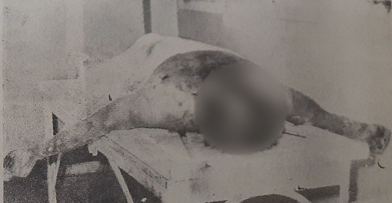 Tremendo. Diario Tribuna publicó una foto del cadáver en la sala de la morgue judicial.