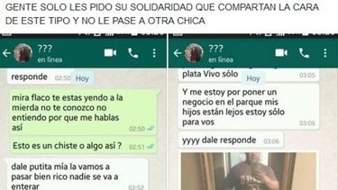 Sanjuanina indignada escrachó a un supuesto pintor que la acosó por whatsapp