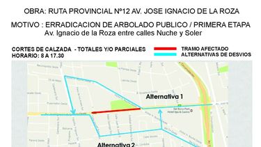 Estos son los cortes de calle por erradicación de árboles en Ignacio de la Roza