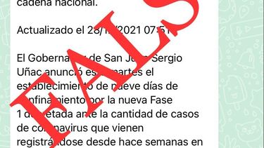 Es falso: Gobierno desmiente un viral sobre restricciones en San Juan