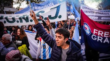 En San Juan también hubo una marcha en contra de la Ley Bases