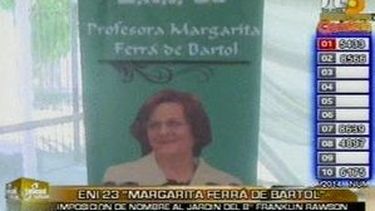 La ENI N° 23 ahora es Escuela “Margarita Ferrá de Bartol”