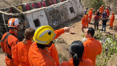 El lugar del accidente en Brasil donde 15 personas perdieron la vida.