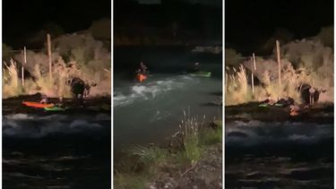 Dos kayakistas rescataron a dos jóvenes que quedaron atrapados en el Río San Juan en el lado de Rivadavia.