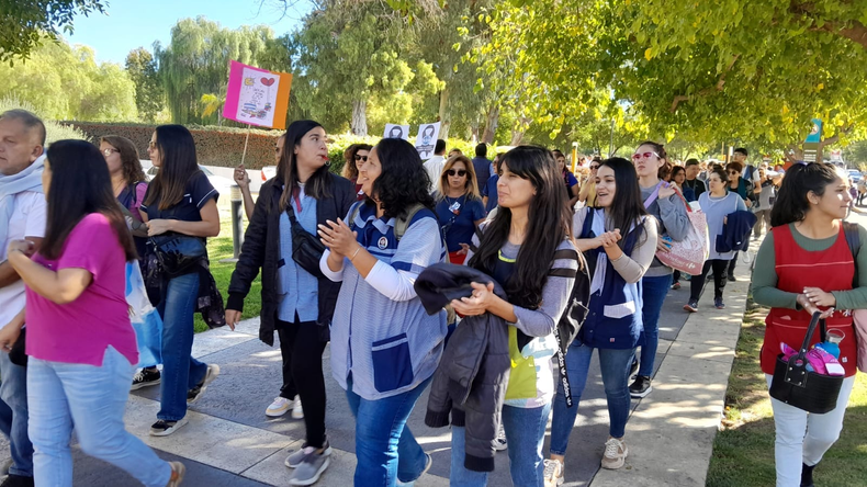 La marcha de los docentes en abril de 2024 en San Juan.&nbsp;