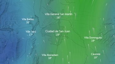 Mirá cómo llega el viento sur a San Juan en vivo