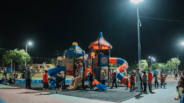 En detalle, cómo quedó la Plaza de los Niños de Rawson, tras su renovación.
