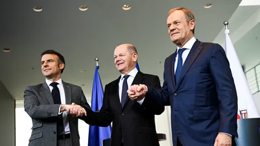 Los gobiernos de Francia, Polonia y Alemania seguirán apoyando a Ucrania.