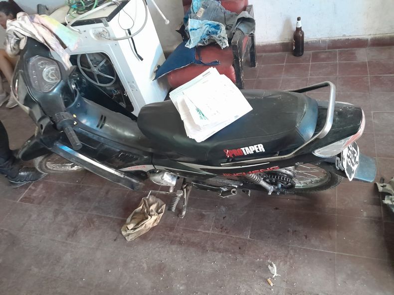 Motos. Este es uno de los rodados secuestrados. Según la Policía, la moto es robada.