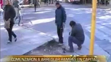 Capital salió a arreglar rampas en puntos claves del departamento