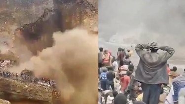 ¡Impactante! Así se derrumbó una mina africana, dejando decenas de muertos
