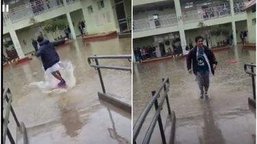 Surf en el patio de la escuela: el viral de un alumno del Central