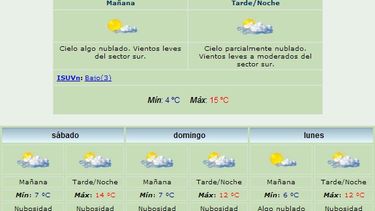 Anuncian máxima de 15 grados y viento Sur