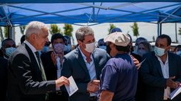 Junto a Domínguez, inauguraron obras en el Canal Benavidez y dieron buenas noticias a productores