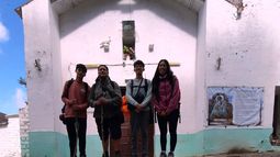 Los cuatro sanjuaninos que cumplieron este 18 de diciembre la promesa en Virgen de Copacabana del Abra, Punta del Corral, en Jujuy.