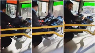 Chofer de la Red Tulum escrachado por usar el celular mientras manejaba