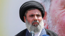 Hashem Safieddine, referente abatido de Hezbollah, en una de sus últimas comparecencias públicas en Beirut, en junio de 2024.