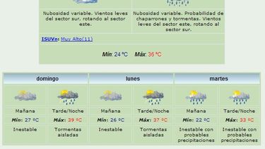 Anuncian máxima de 36° y algunas lluvias