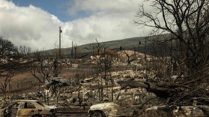Hawaii atraviesa días de incendios y al mismo tiempo turistas siguen llegando a otros sectores de la isla.