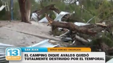 Así destruyó un tornado el camping del dique Ávalos