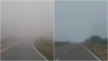Impactante niebla en una ruta que atraviesa tres departamentos de San Juan