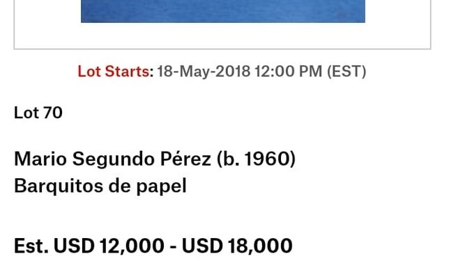 Un pintor sanjuanino, estrella de una subasta en Christies