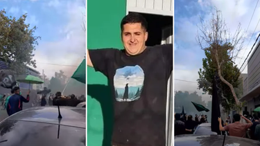 Con humo verde y camisetas en alto: emotiva despedida de los hinchas de San Martín a Gabriel Giménez