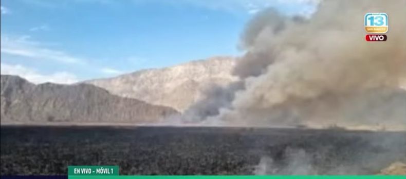 Así continúa el incendio en el Parque Sarmiento.