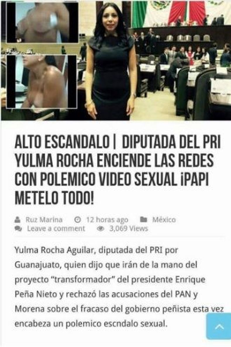 Escándalo por difusión de video porno de diputada